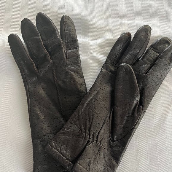 Brown leather gloves - Picture 1 of 1